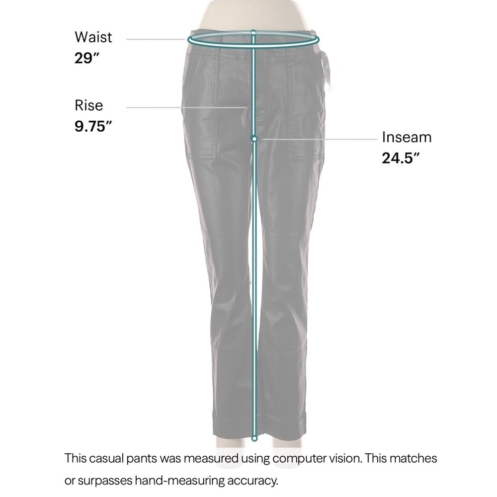 Kut from the Kloth Reese Straight Leg Pants Womens 6P Black Coated Ankle NEW - Picture 3 of 5